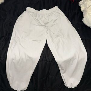 White baby girl joggers